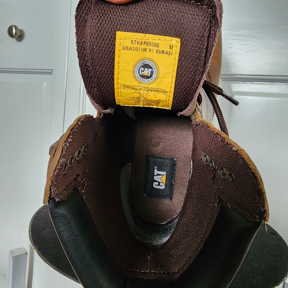 Catepillar Mens Work Boots Brown Steel Toe - Picture 9 of 9